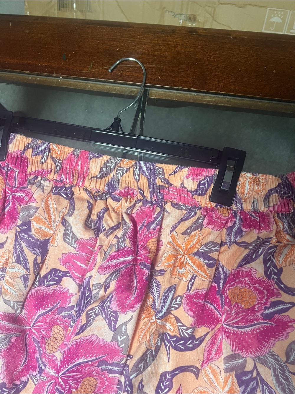 Old Navy high waisted Playa Floral Wide-Leg Beach Pants in Pink Peach Large - Picture 5 of 10